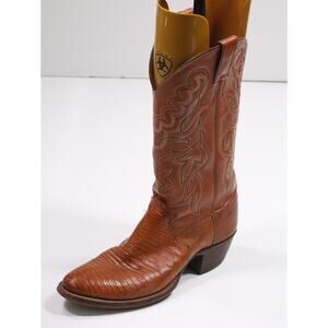 Justin Vintage Mens Brown Lizard Skin Cowboy Western Boots 8 D